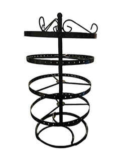 Metal Table Jewelry Organizer Stand with Earring Holder, Earring Tree Organizer, Display Stand, Ring Holder & Storage Rack for Women- Holds 144 Earrings