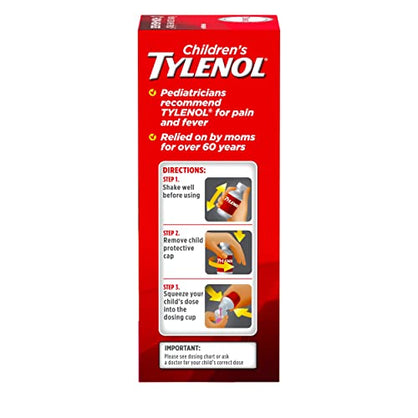 Children's Tylenol Oral Suspension Medicine with Acetaminophen, Grape, 4 fl. oz
