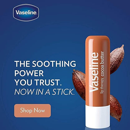 Vaseline Lip Therapy Stick, Cocoa Butter Variety Pack | Petroleum Jelly Vaseline Lip Balm | 4.8g each (4 Pack)