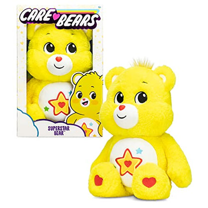 Care Bears Basic Fun 22409 Superstar Bear, 35cm Collectable Cute Plush Toy, Soft Toys & Cuddly Toys for Children, Cute Teddies Suitable for Girls and Boys Aged 4 Years +