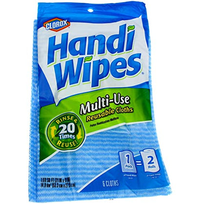 Clorox Handi Wipes Multi-Use Reusable Cleaning Cloths 21" X 11" 6 Count (Pack of 4)